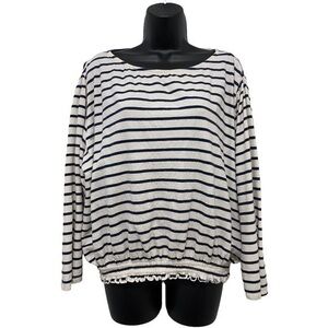 Old Navy Blue & White Striped Long Sleeve Top Size Medium
